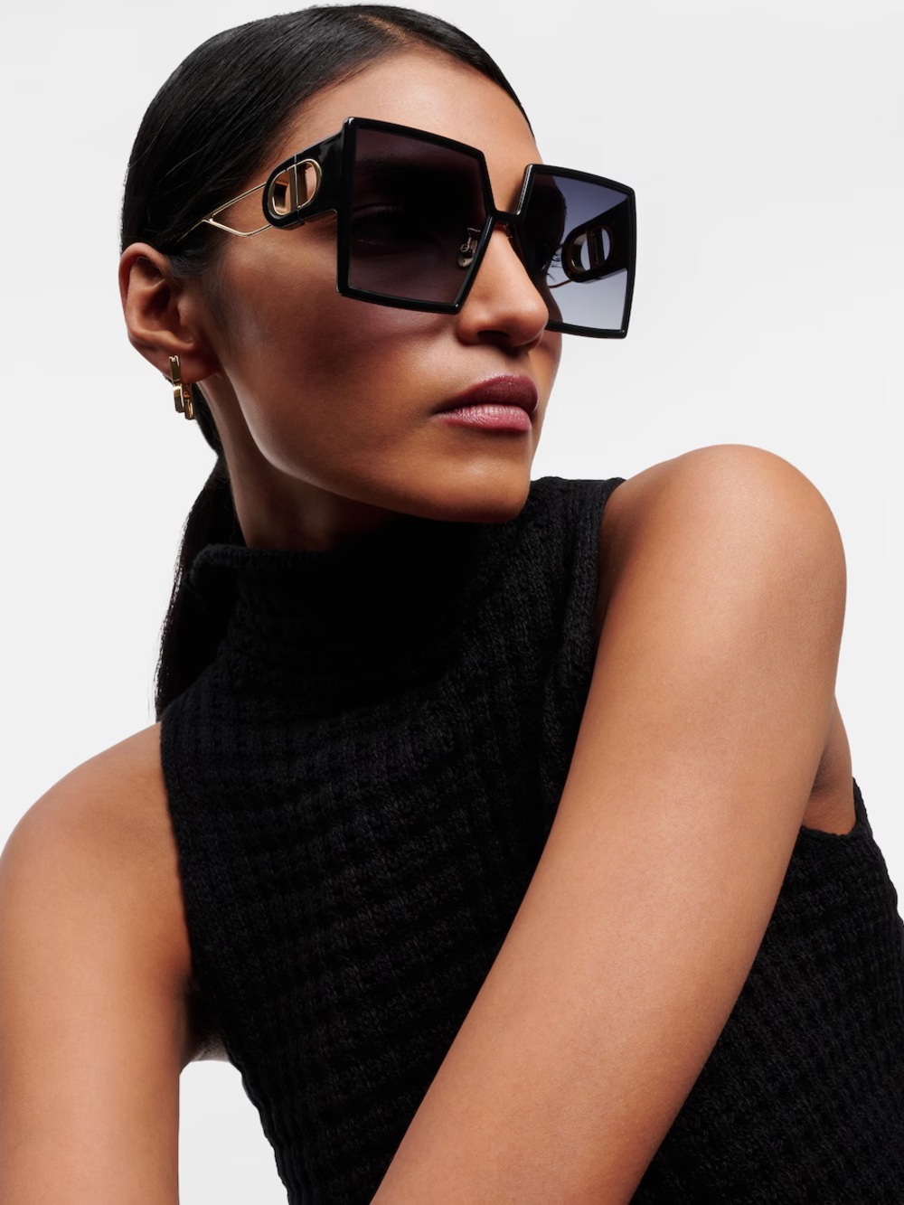 Black Christian dior 30Montaigne SU 58mm Square Sunglasses
